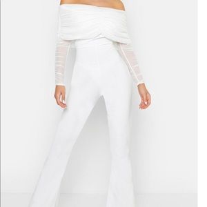 Fashion Nova White Ruched Jumpsuit